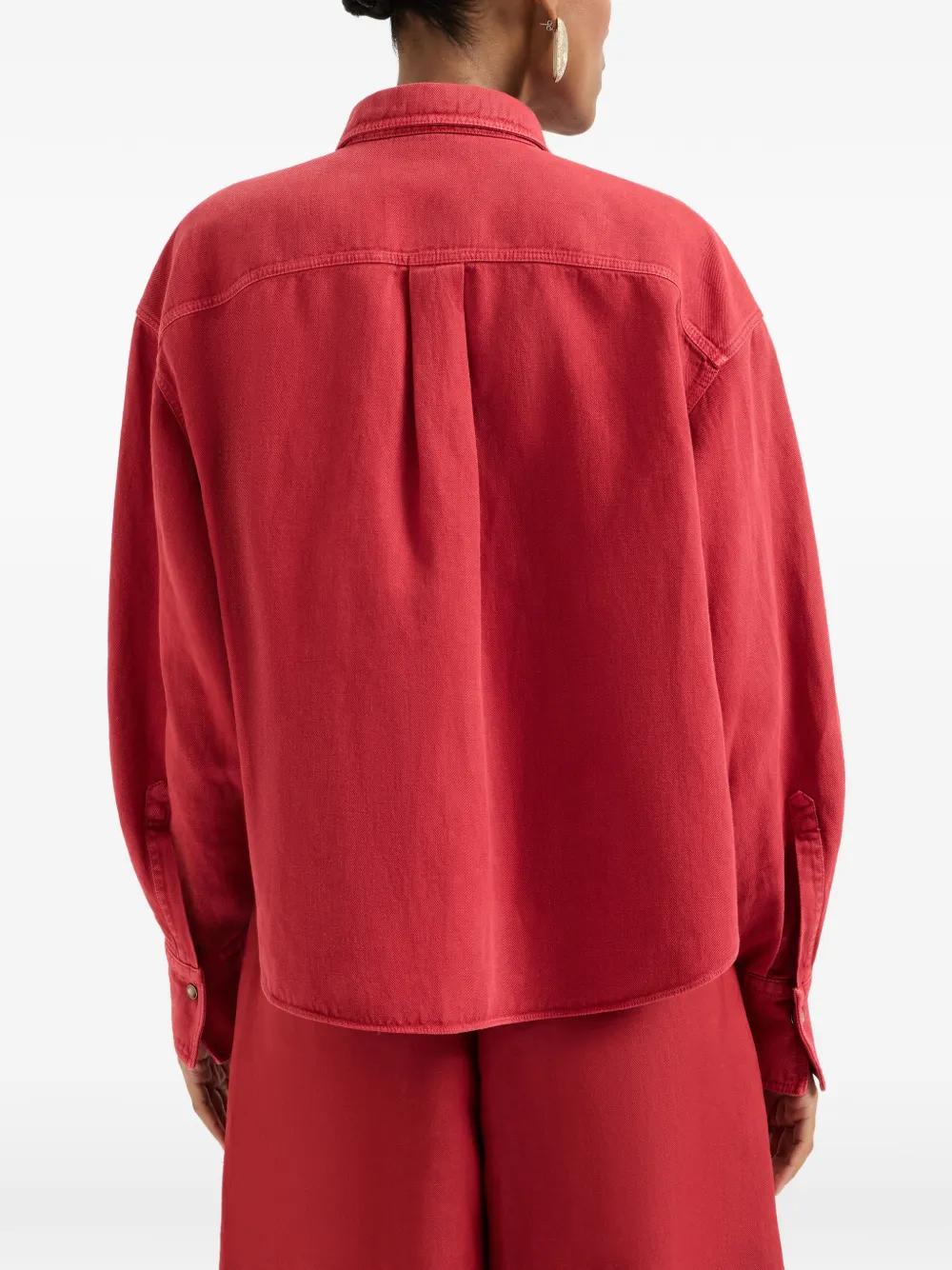 Brunello Cucinelli Geverfde blouse met zak Rood