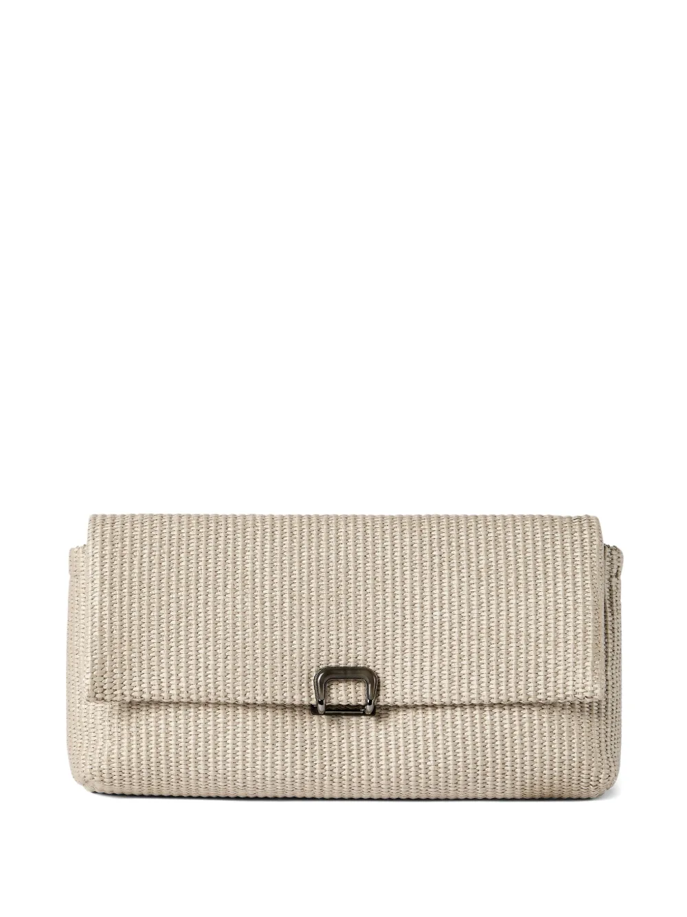 Brunello Cucinelli Sartorial clutch bag in techno raffia - Toni neutri