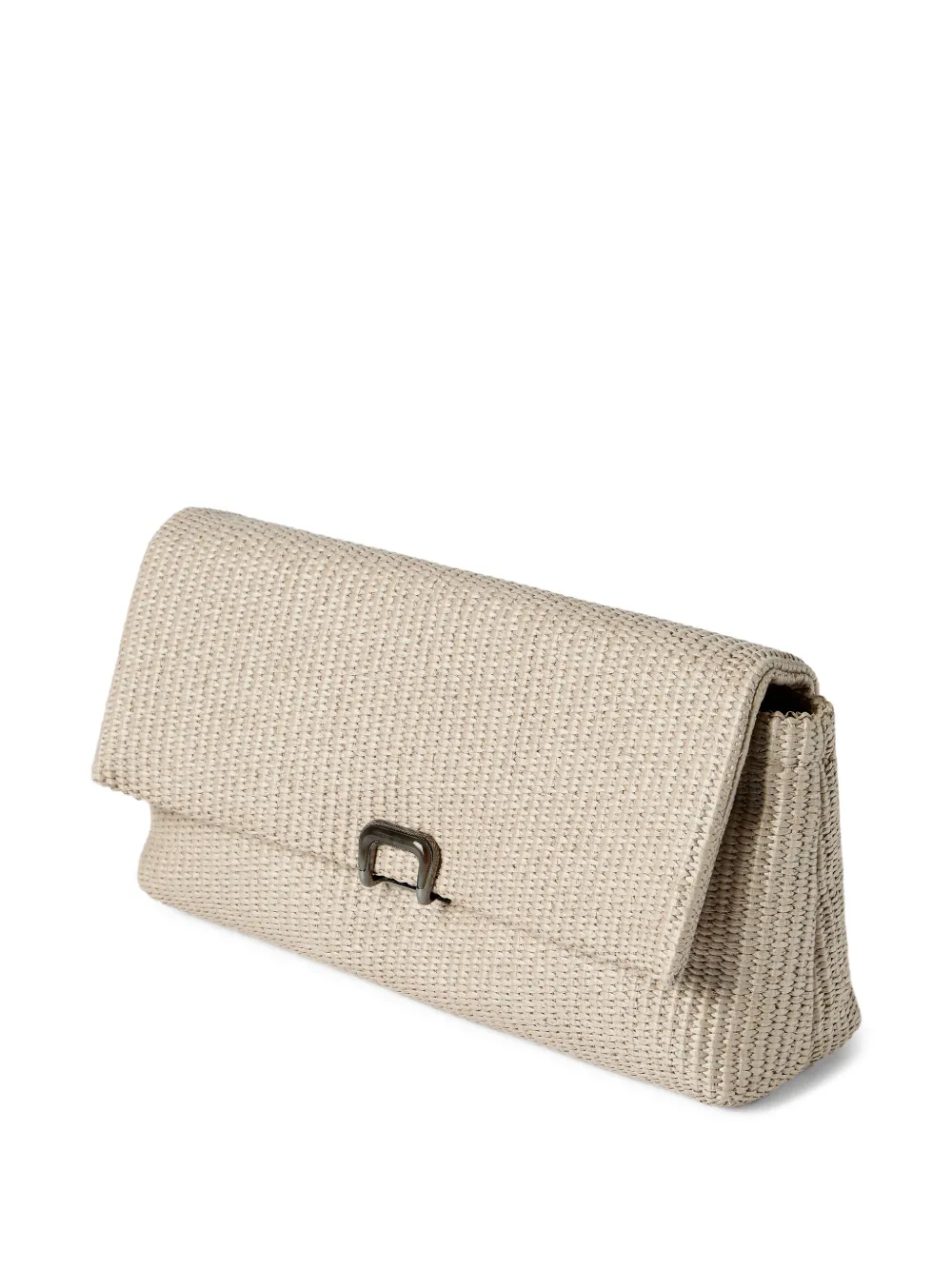 Sartorial Clutch Bag In Techno Raffia