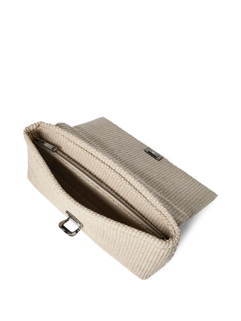 Sartorial Clutch Bag In Techno Raffia