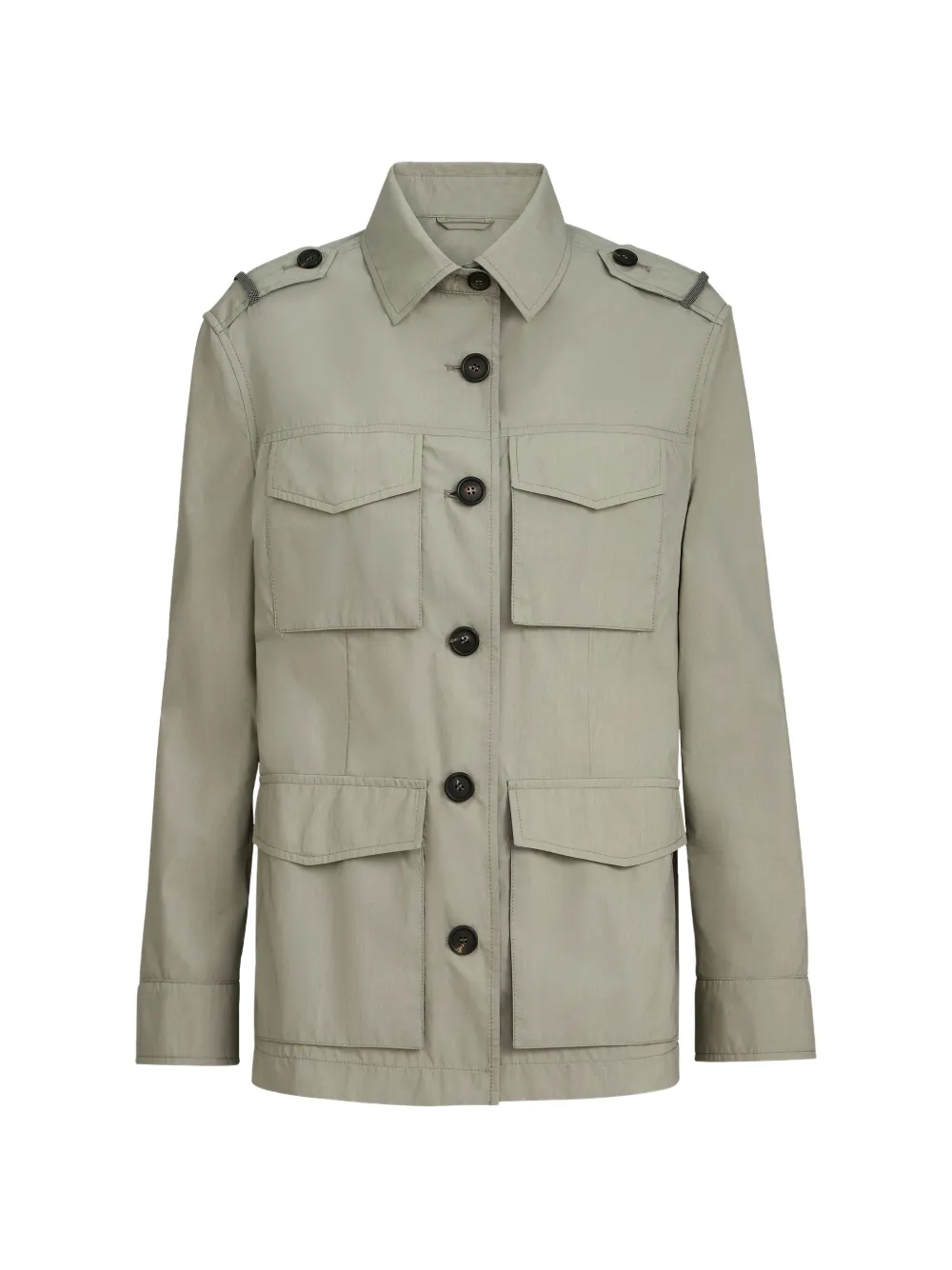 Brunello Cucinelli button flap-pocket jacket - Verde