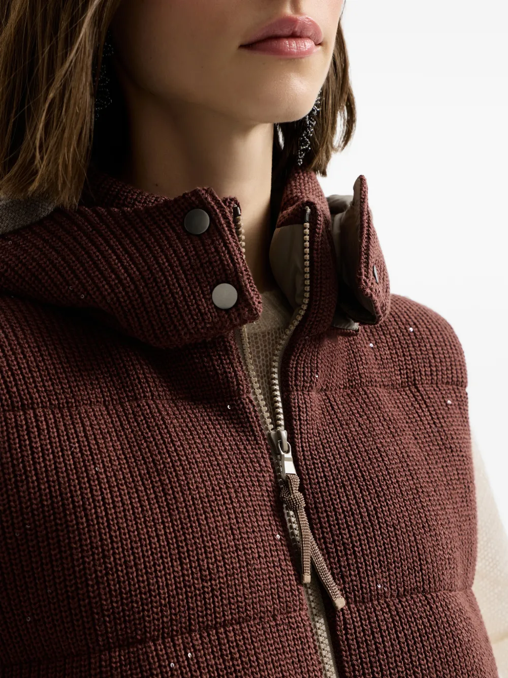Brunello Cucinelli フーデッド ニットベスト | レッド | FARFETCH JP