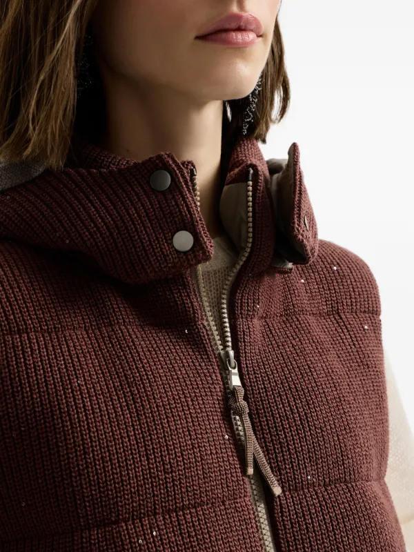 Brunello Cucinelli フーデッド ニットベスト | レッド | FARFETCH JP