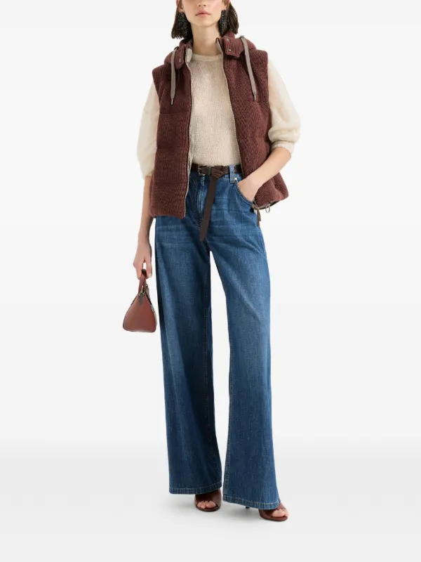 Brunello Cucinelli フーデッド ニットベスト | レッド | FARFETCH JP