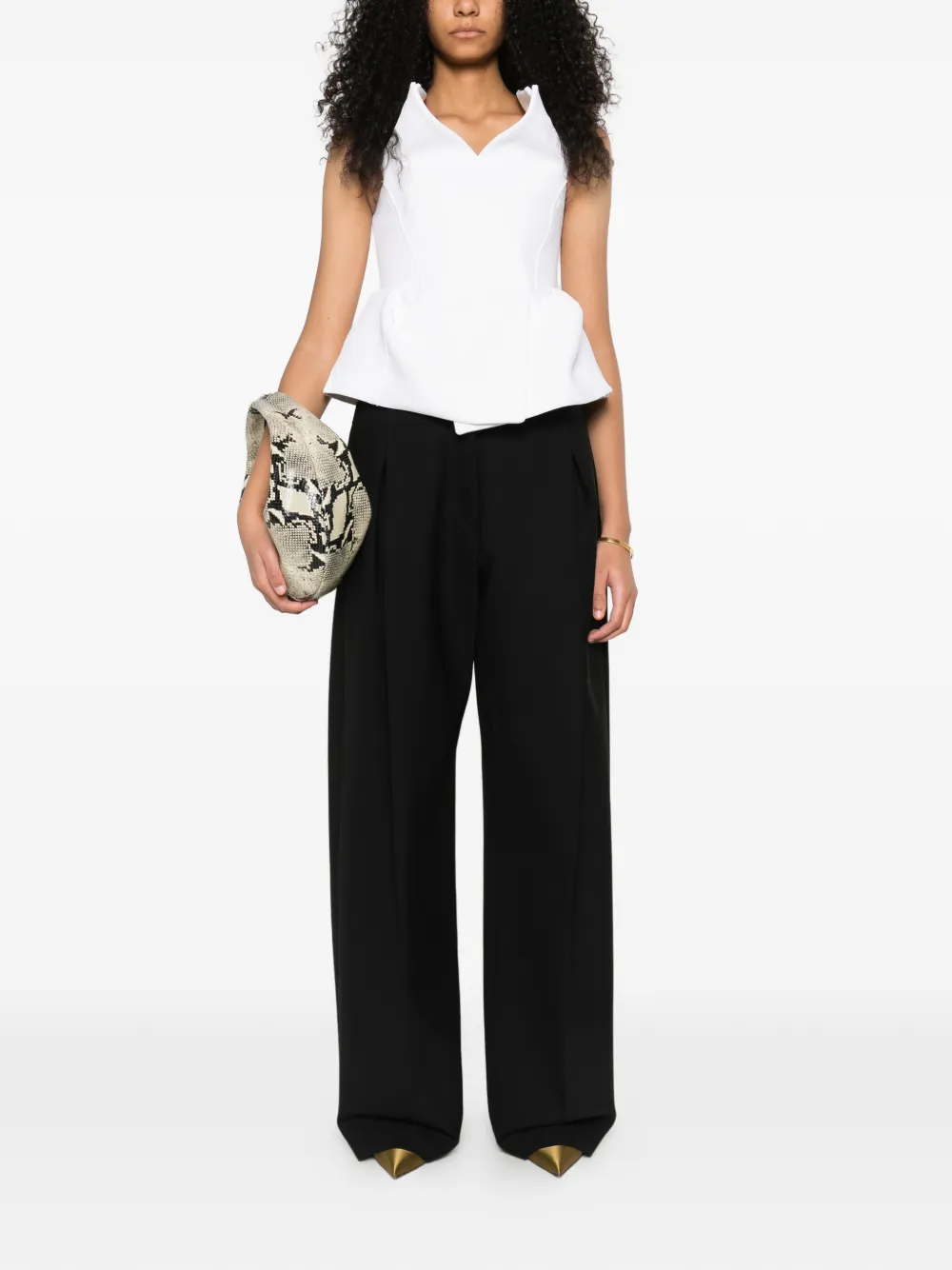 KHAITE Verone cut-out top - Wit