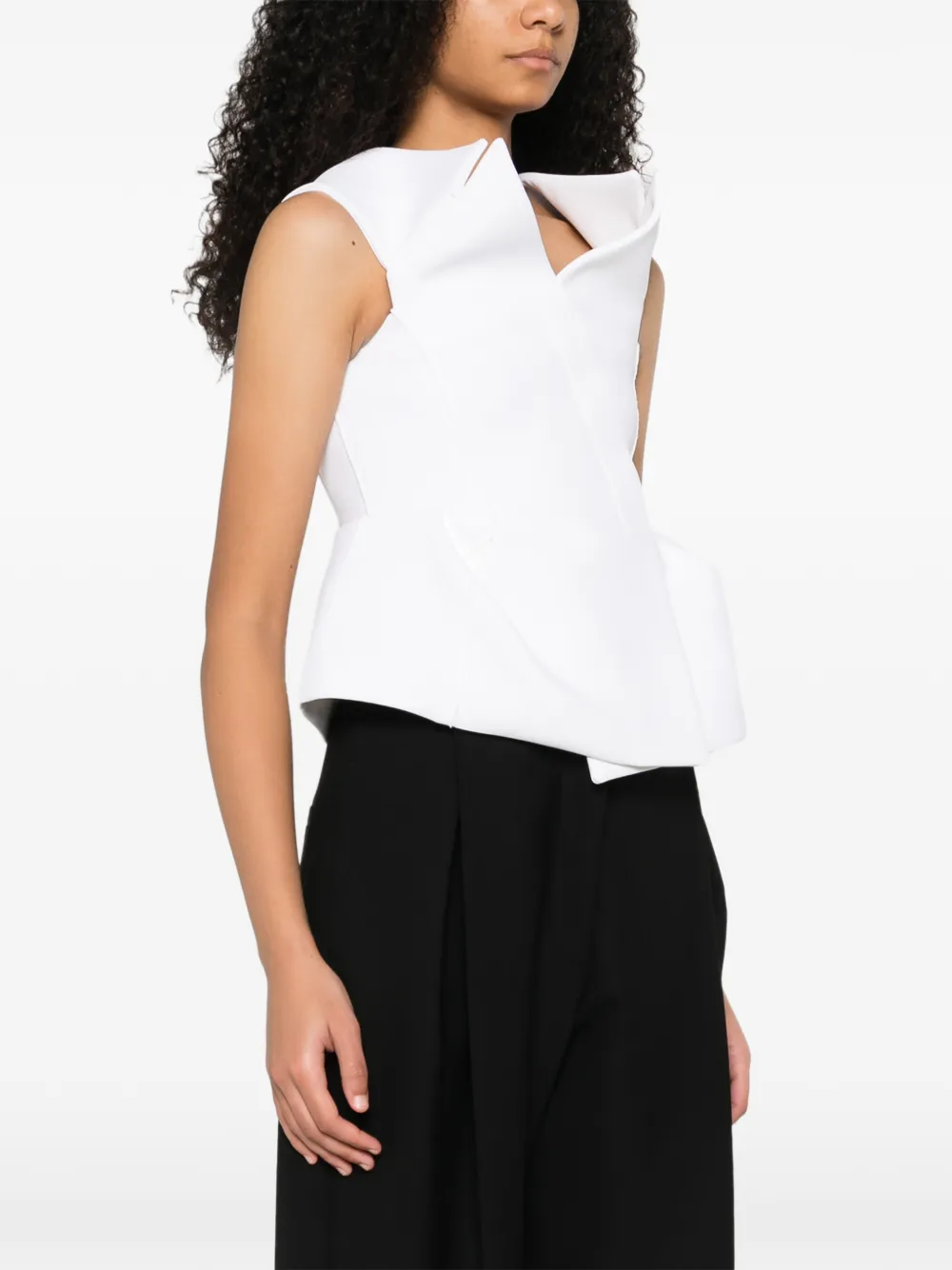  Khaite Verone Cut-out Top - White 