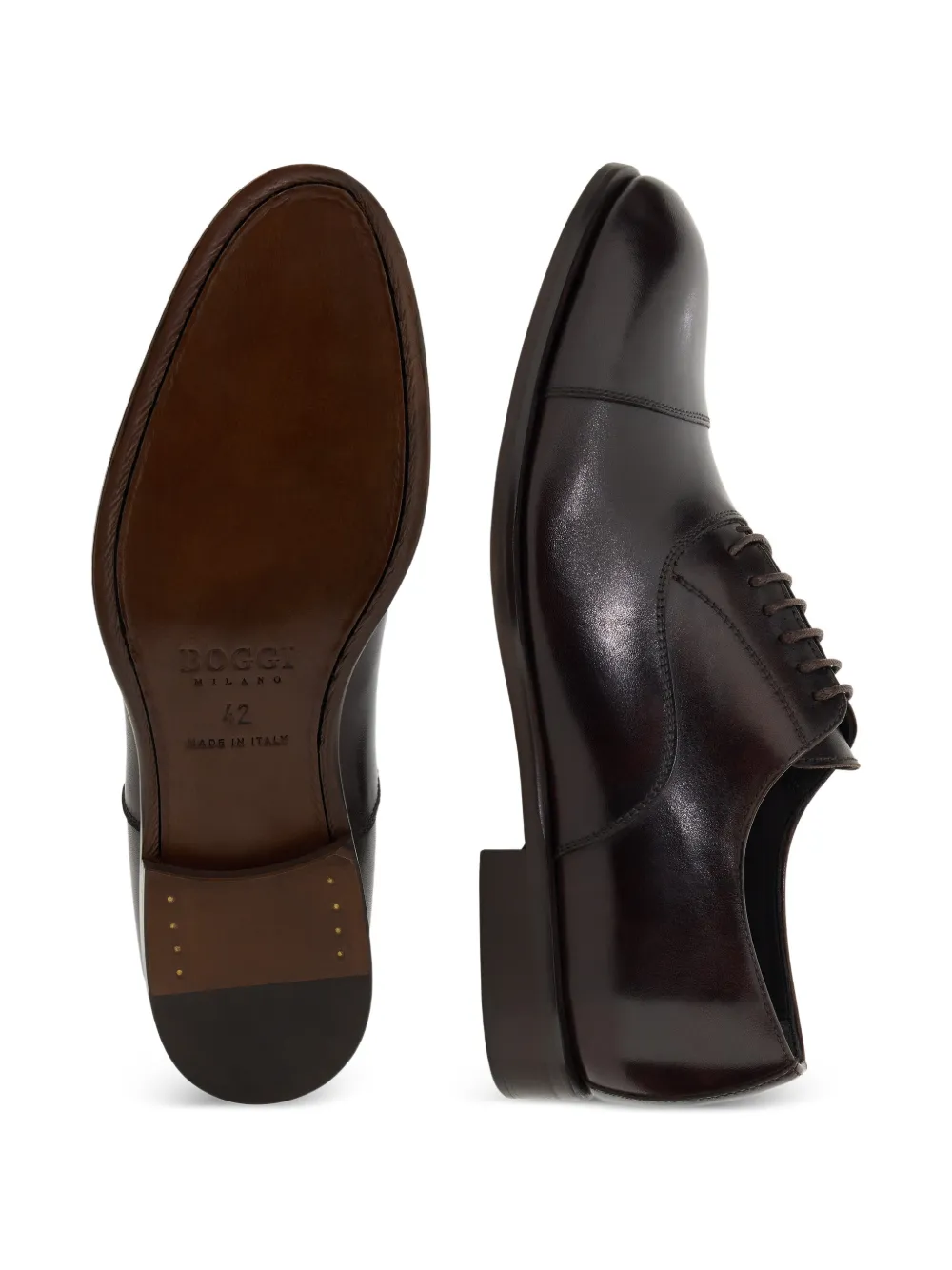 Boggi Milano leather Oxford shoes Bruin