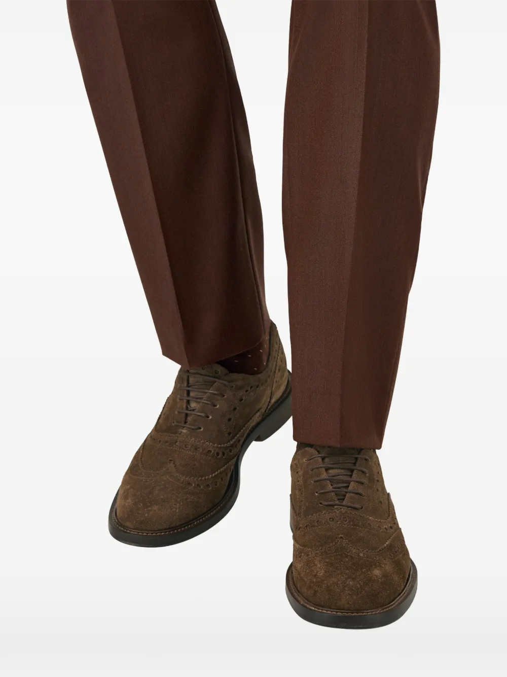 Boggi Milano brogue-suede Oxford shoes Bruin