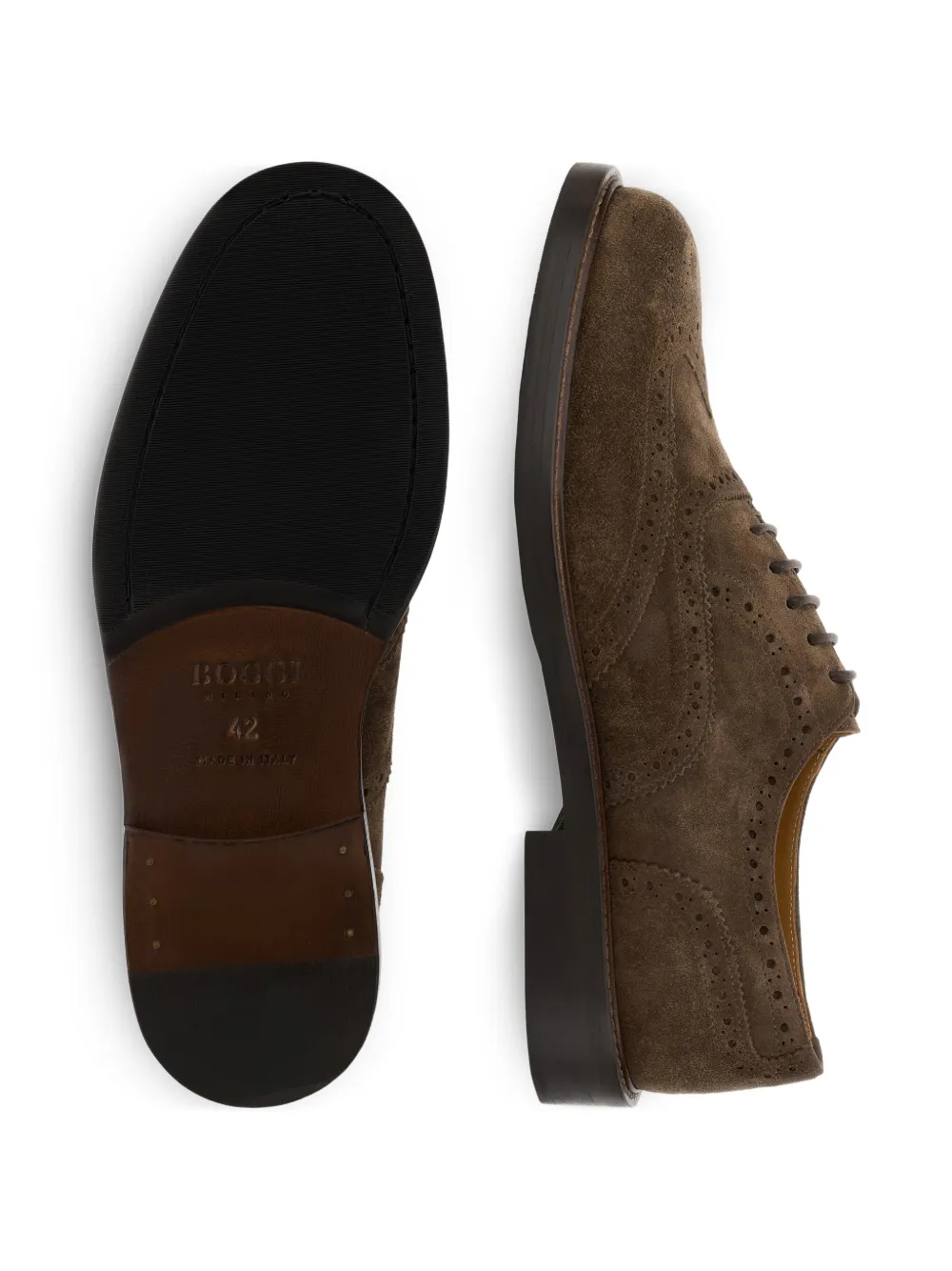 Boggi Milano brogue-suede Oxford shoes Bruin