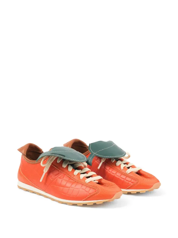 Jacquemus Tennis Leather Sneakers | Orange | FARFETCH