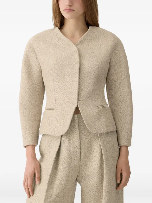 Jacquemus The Mini Ovalo Jacket | Neutrals | FARFETCH