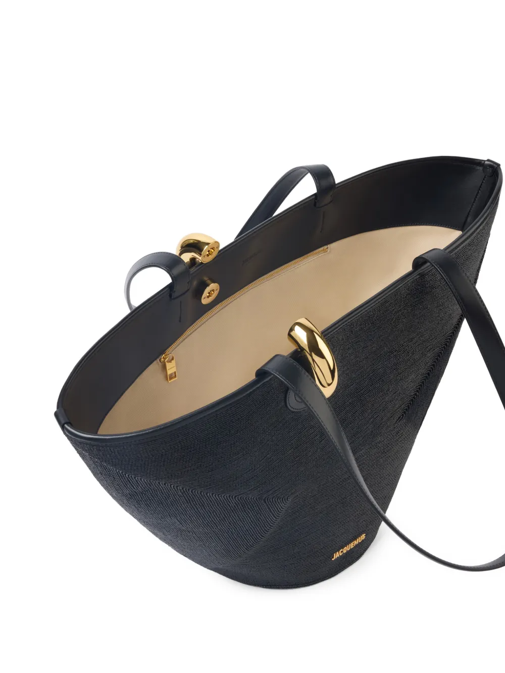 Jacquemus The Bambola asymmetrische bucket-tas Zwart