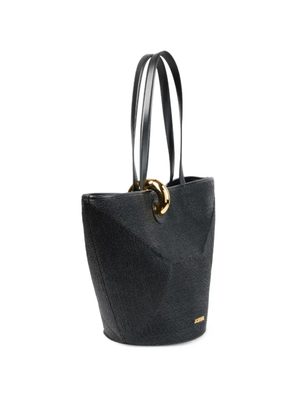 Jacquemus The Bambola Asymmetric Bucket Bag | Black | FARFETCH