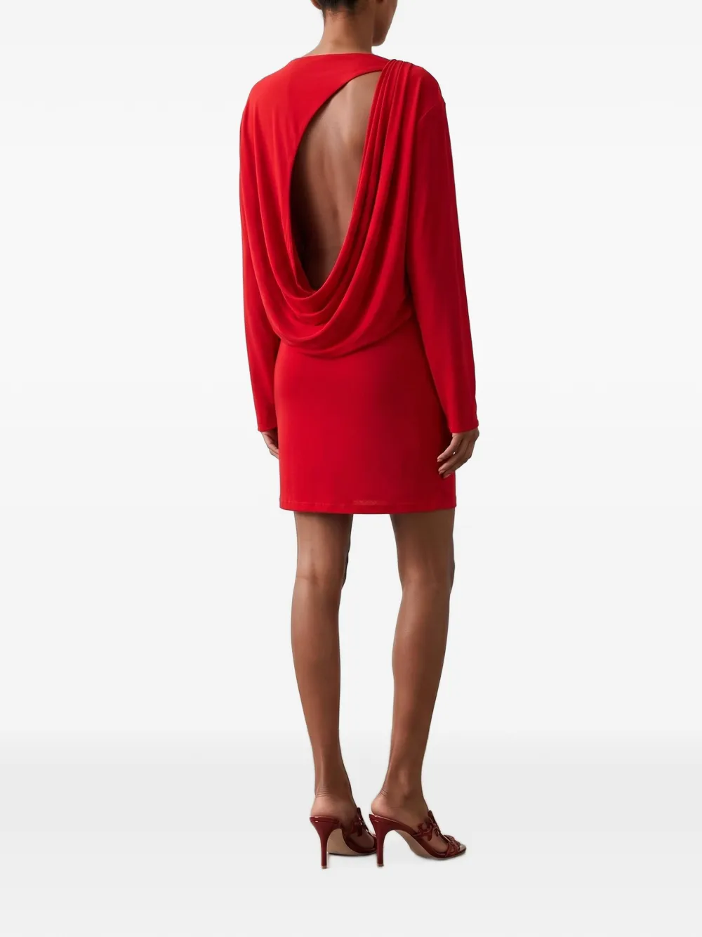 Jacquemus La Mistral gedrapeerde jurk met open rug Rood