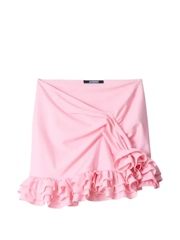 Jacquemus The Playa Ruffled Mini Skirt in Pink