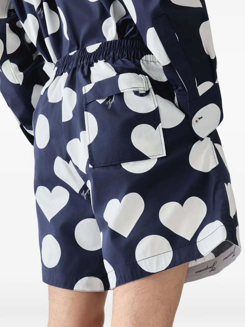 Jacquemus Le Short Caleçon shorts met print Blauw