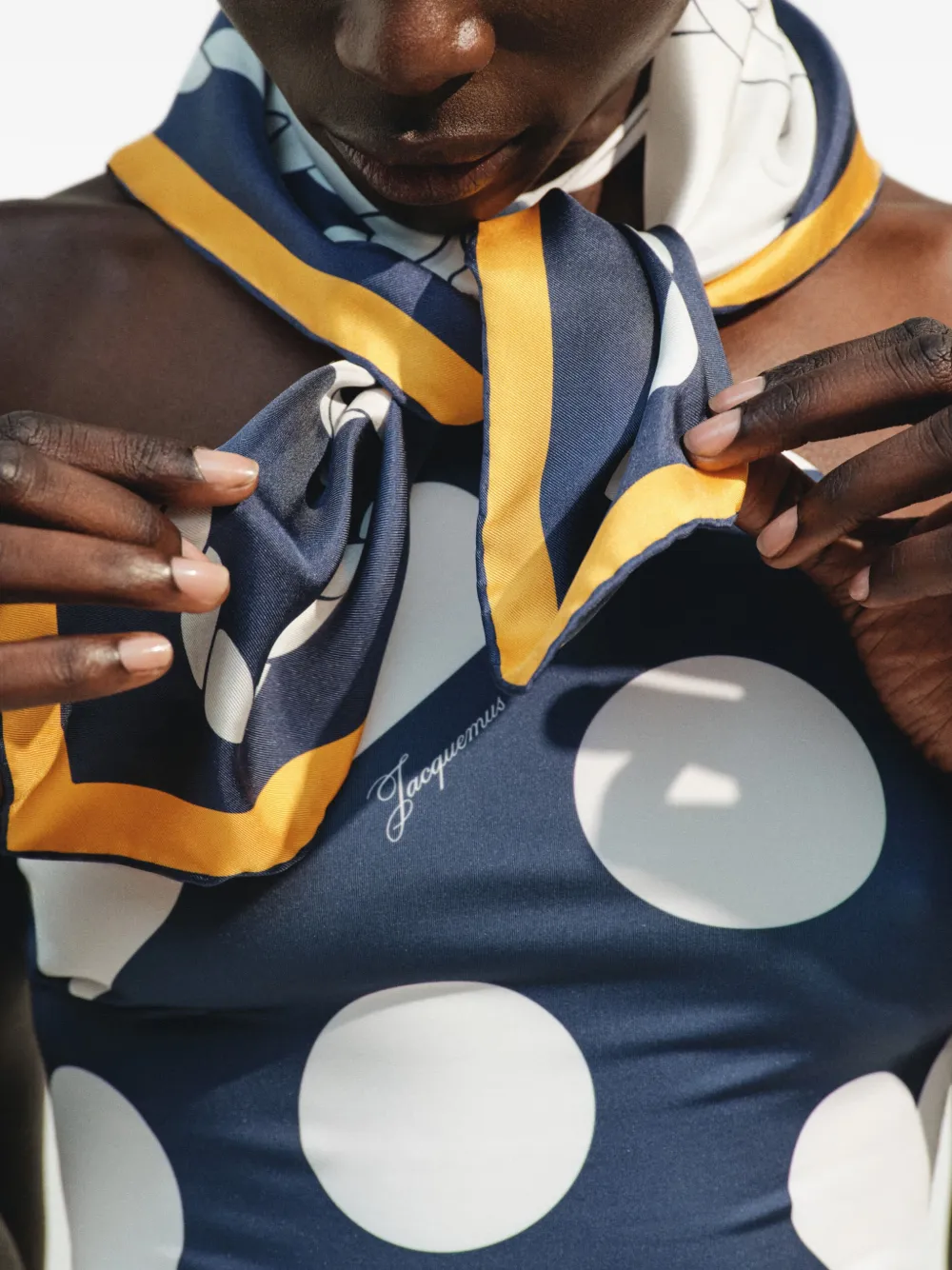 Jacquemus The Hippocampus zijden sjaal Blauw