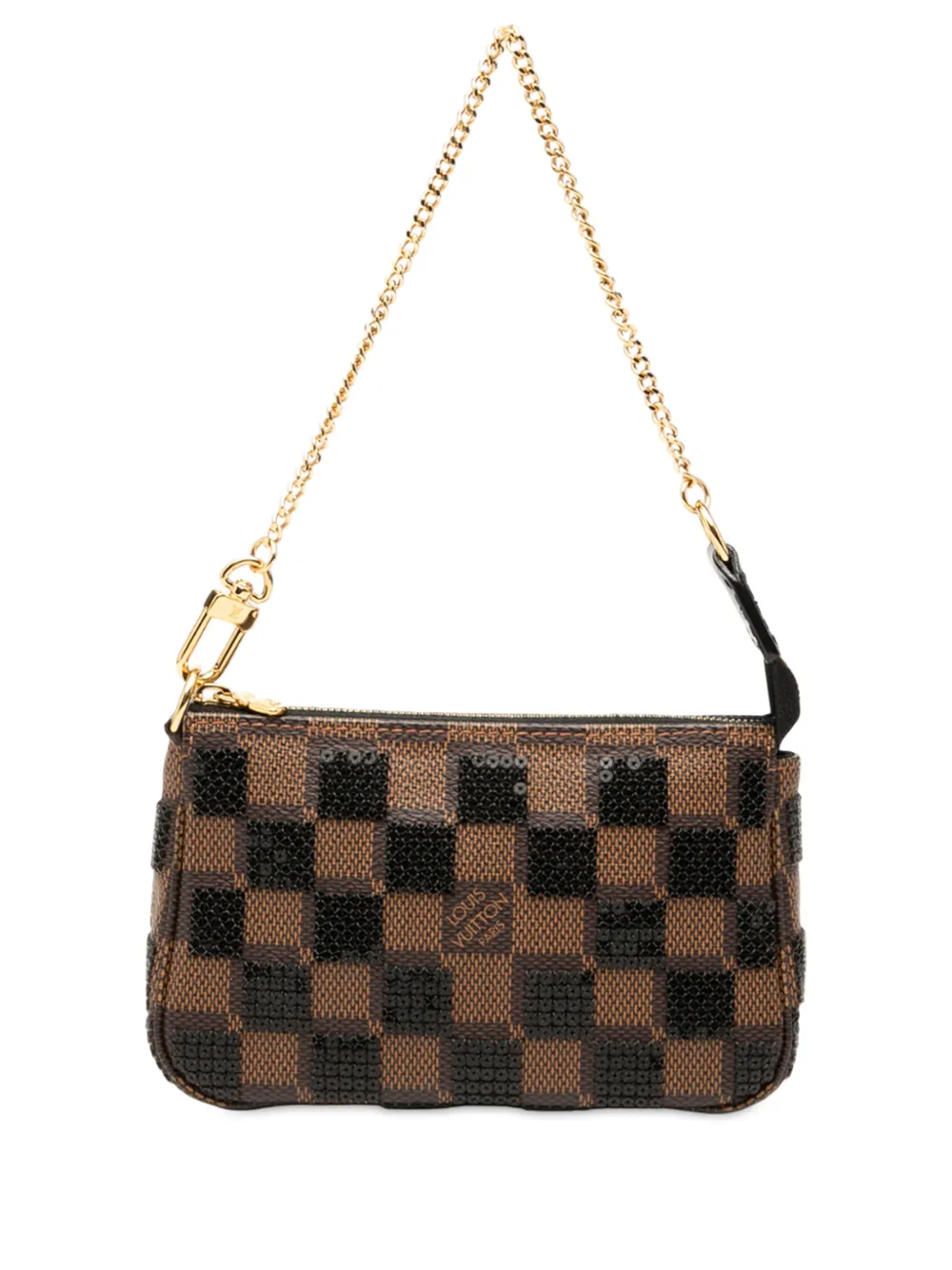 Louis Vuitton Pre-Owned 2013 Damier Ebene Sequins Mini Pochette Accessoires handbag - Marrone