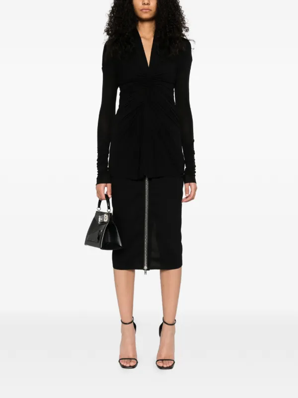 RICK OWENS Ziggy V ネック トップ ブラック RICK OWENS Ziggy V ネック トップ ブラック 【公式通販】