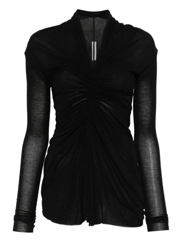 Rick Owens Radiance Vネックトップ | ブラック | FARFETCH JP