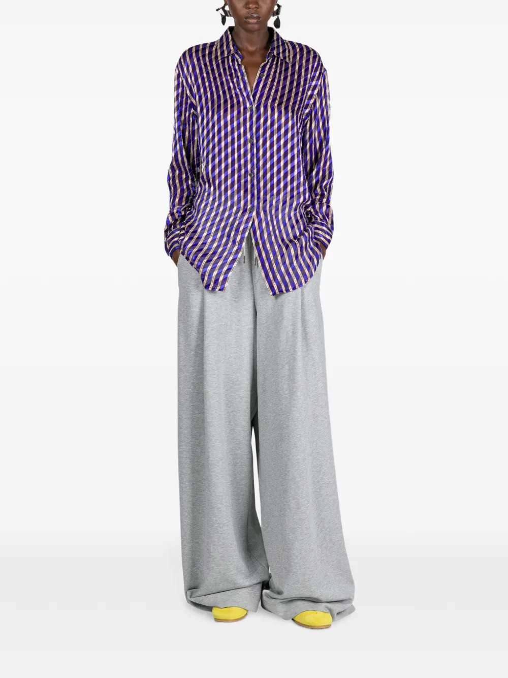 DRIES VAN NOTEN Devor&eacute; blouse - Paars