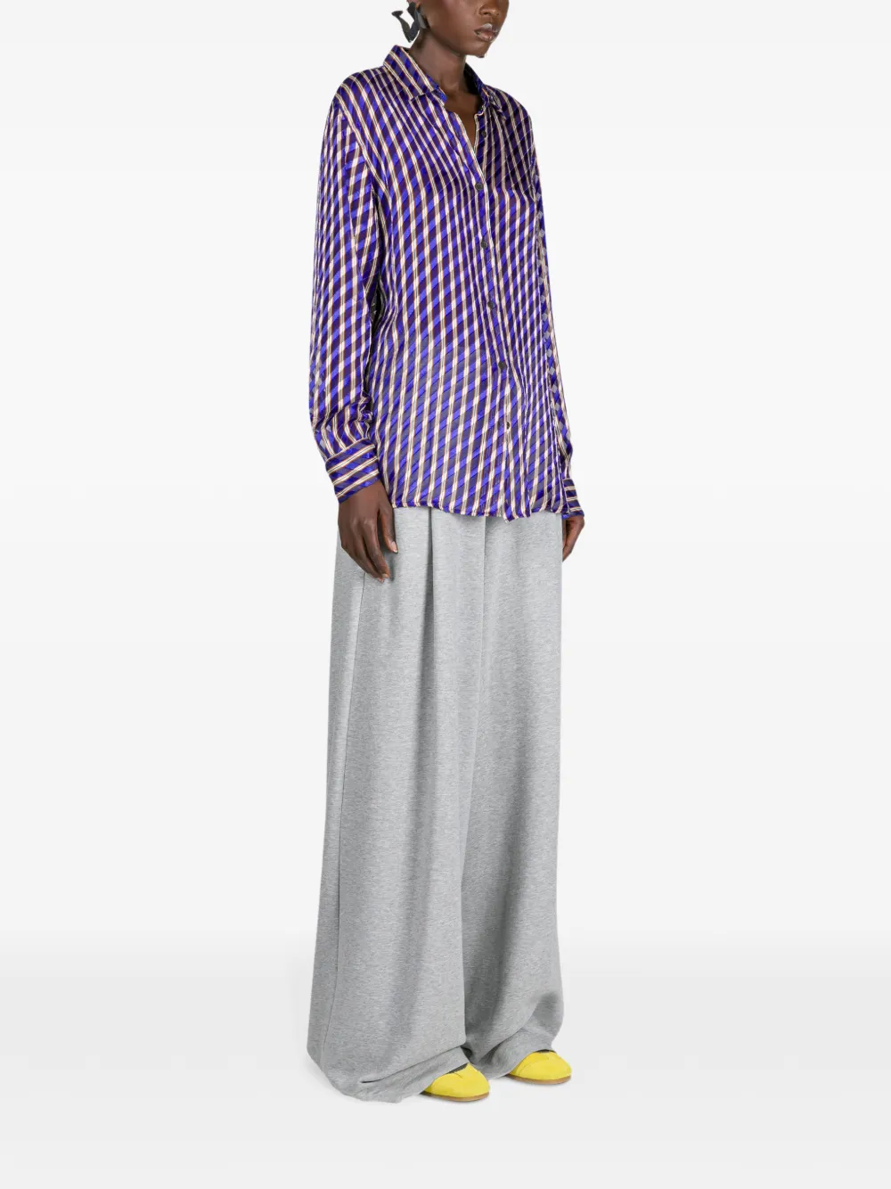  Dries Van Noten Devoré Shirt - Purple 