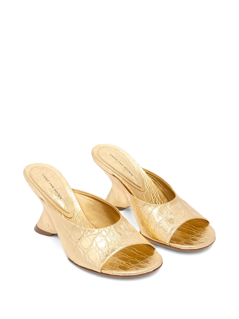 DRIES VAN NOTEN Leren sandalen Goud