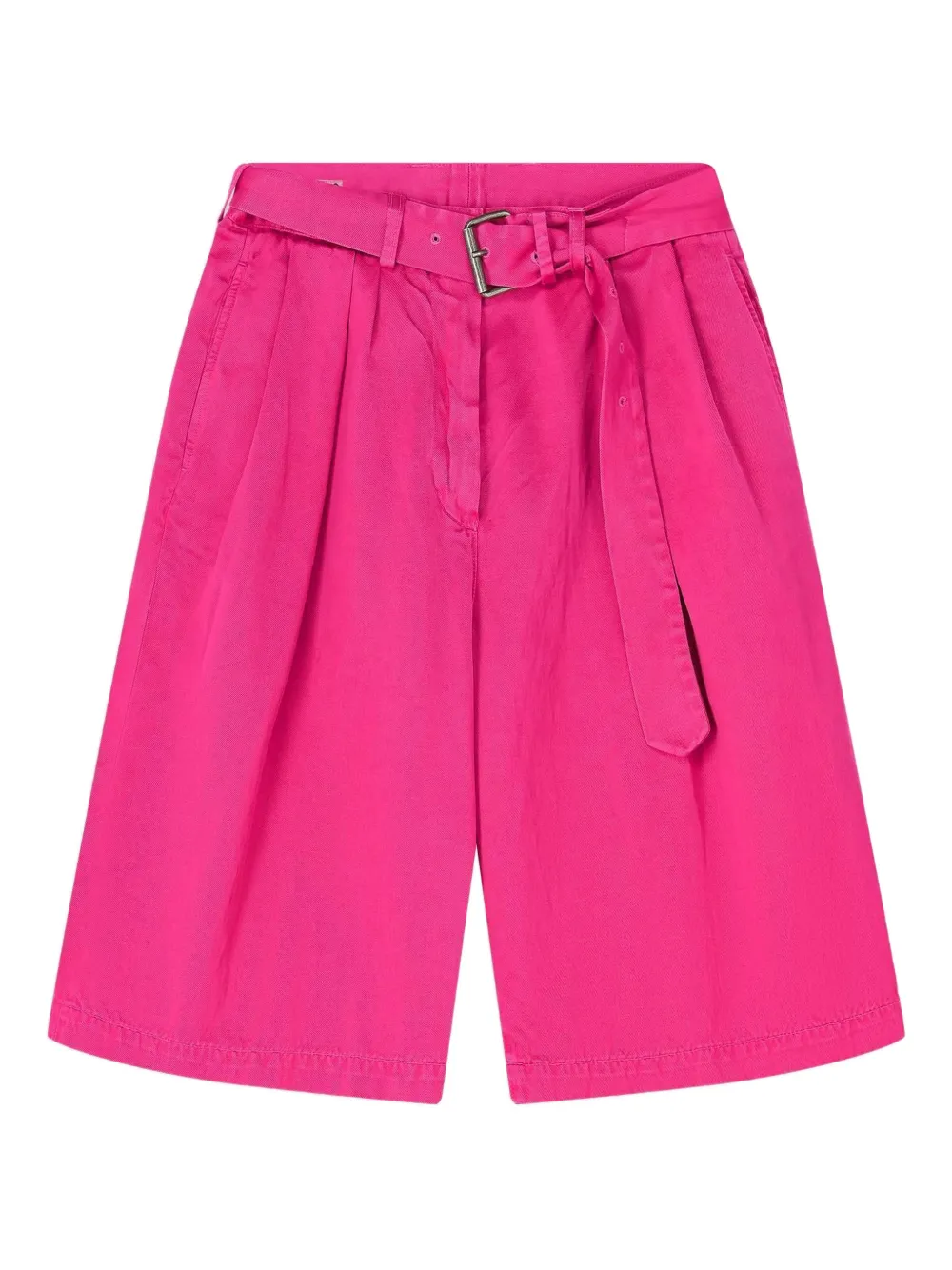 DRIES VAN NOTEN belted overdyed bermuda shorts - Pink