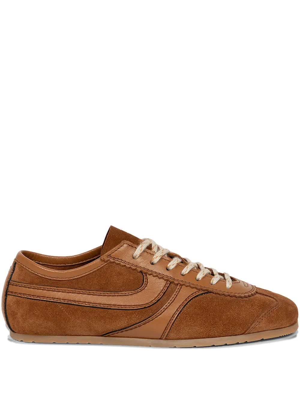 Dries Van Noten Suede Panelled Sneakers In Brown