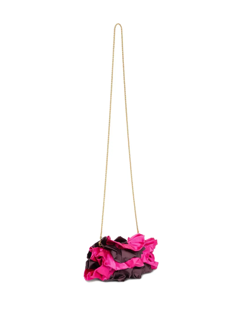  Dries Van Noten Small Ruffle Satin Clutch Bag - Pink 