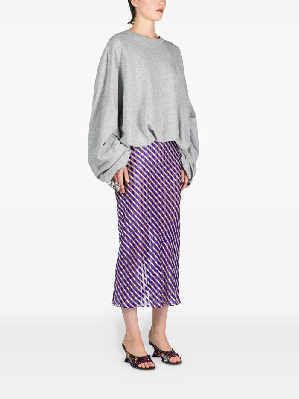  Dries Van Noten Draped Sweatshirt - Grey 