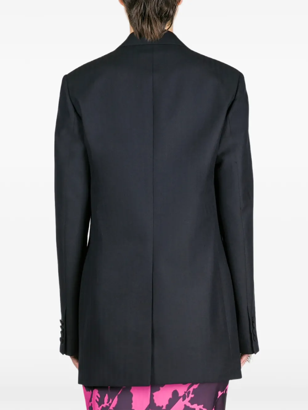 DRIES VAN NOTEN Ruimvallende wollen blazer met visgraatpatroon Blauw