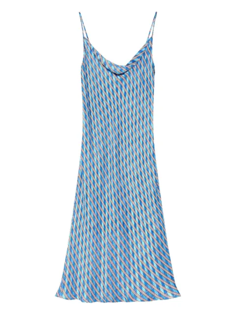 DRIES VAN NOTEN cowl-neck striped slip dress