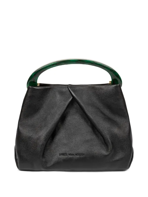 DRIES VAN NOTEN ブラック　レザーハンドバック DRIES VAN NOTEN プリーツレザー ハンドバッグ | ブラック | FARFETCH JP
