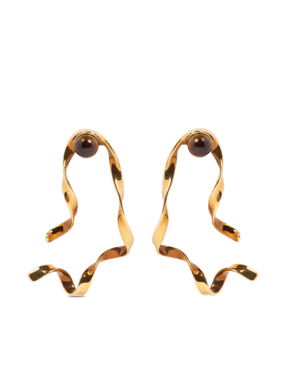  Dries Van Noten Wave Earrings - Gold 