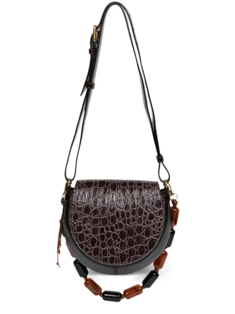 DRIES VAN NOTEN small crocodile-effect beaded cross body bag