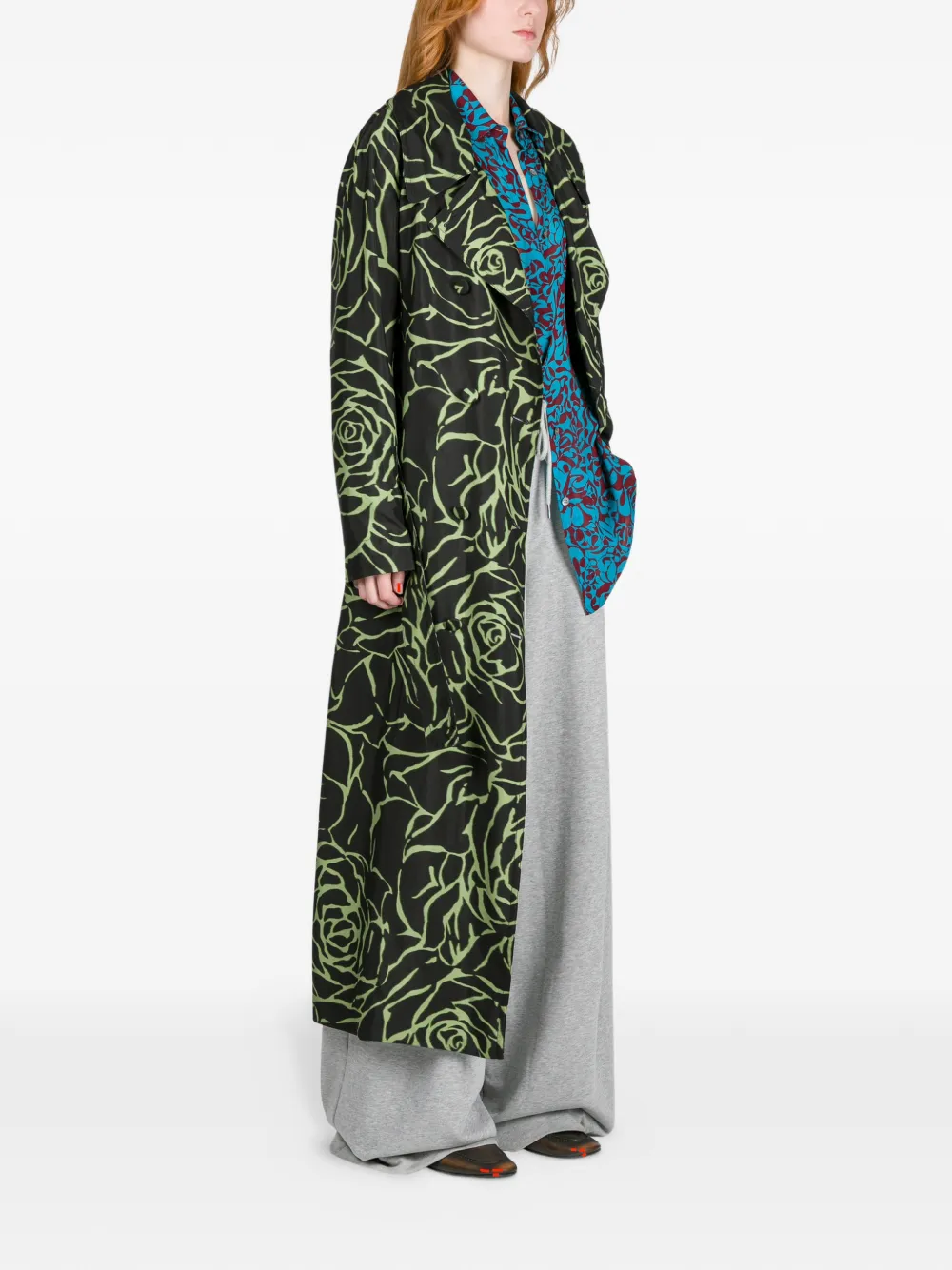  Dries Van Noten Floral-print Coat - Black 