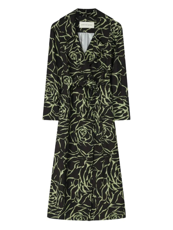 20SS DRIES VAN NOTEN 花柄 オーバーサイズ コート DRIES VAN NOTEN floral-print Coat | Black | FARFETCH