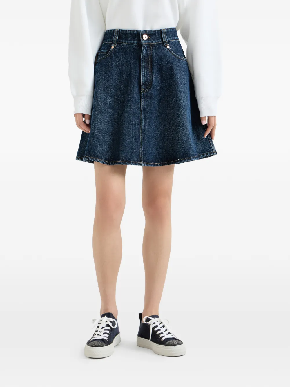 Brunello Cucinelli Denim mini-rok Blauw