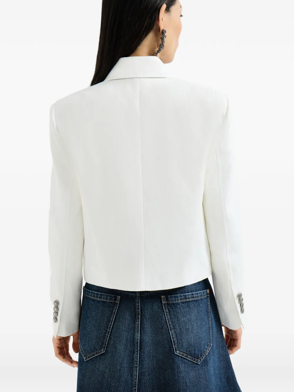 Brunello Cucinelli Blazer met lange mouwen Wit
