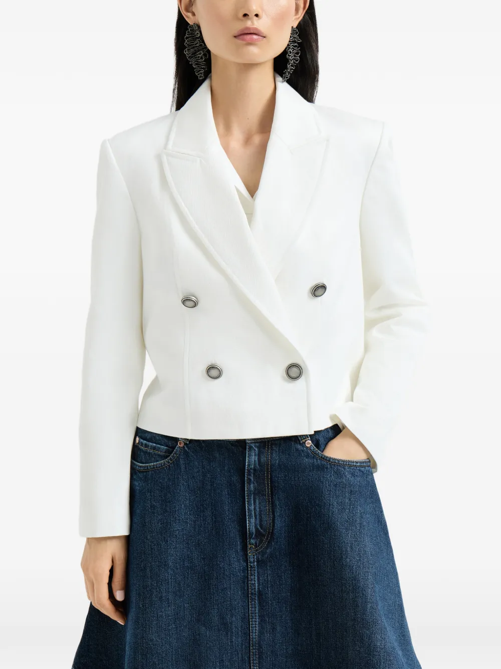  Brunello Cucinelli Long-sleeves Blazer - White 