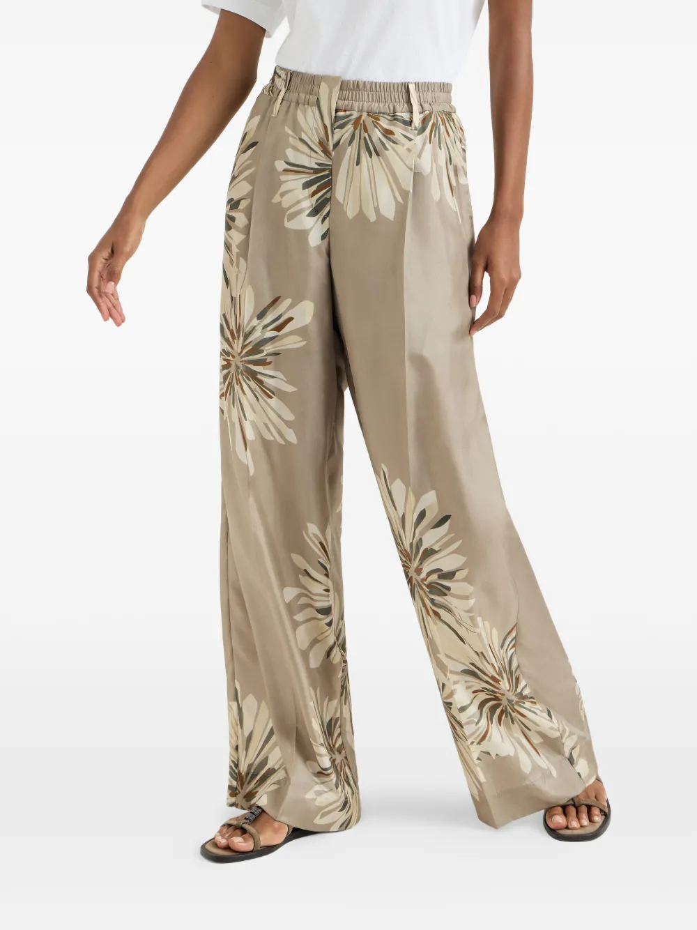 Bloom-Print Palazzo Pants