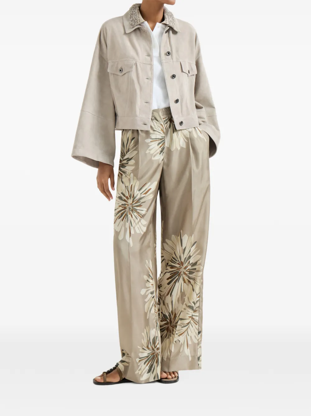 Bloom-Print Palazzo Pants