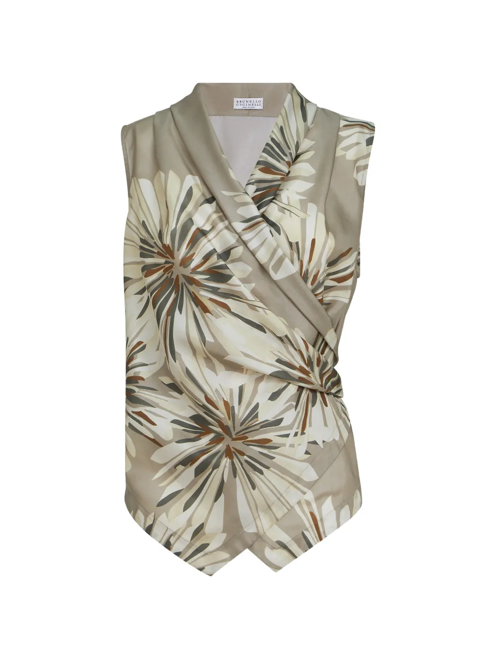 Brunello Cucinelli floral-print monili vest - Toni neutri