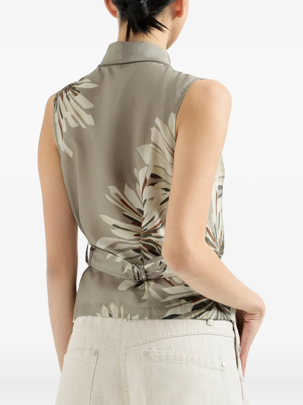 Brunello Cucinelli Monili spencer met bloemenprint Beige