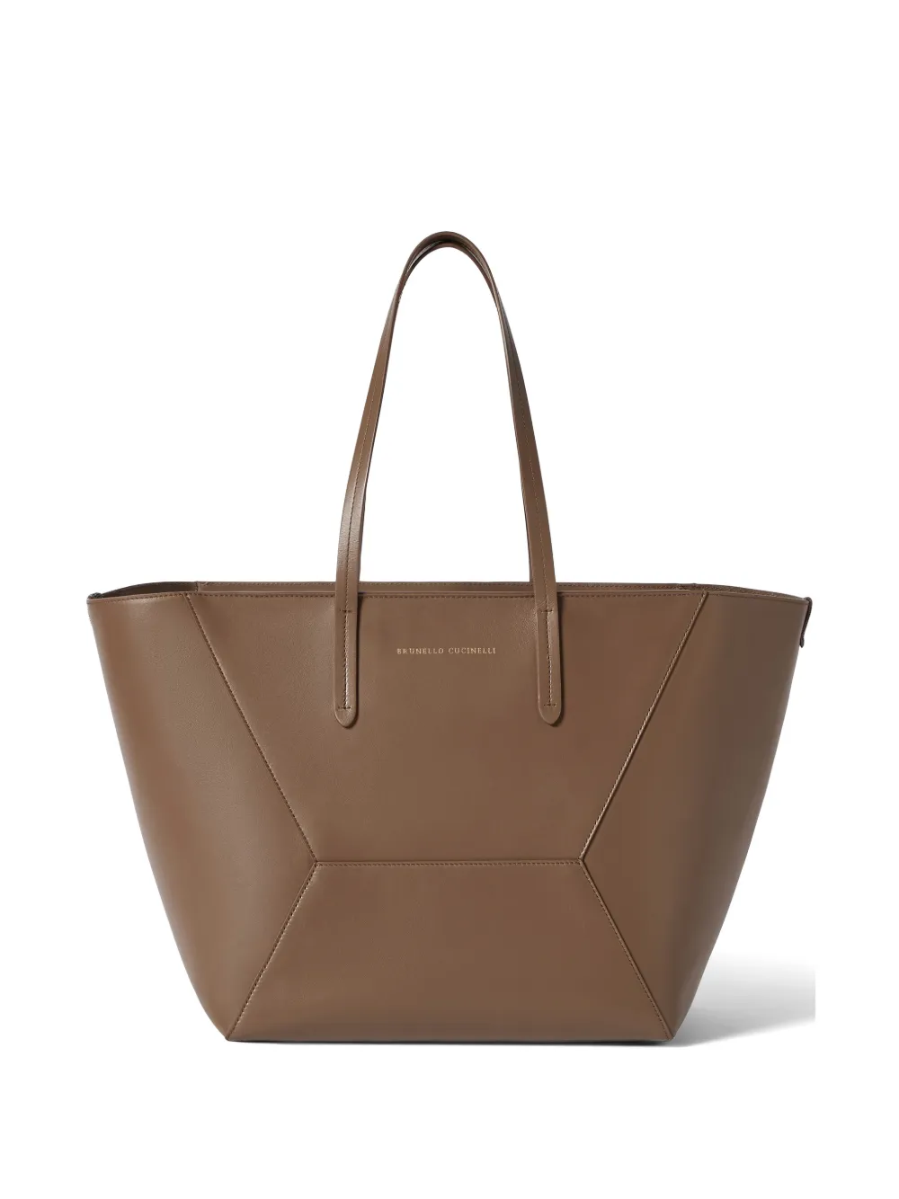 Brunello Cucinelli BC Duo bag in calfskin with monili - Marrone