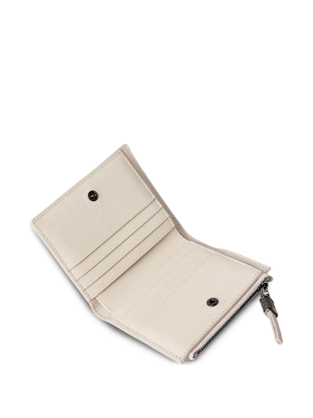 Brunello Cucinelli Portemonnee met rits en textuur Beige