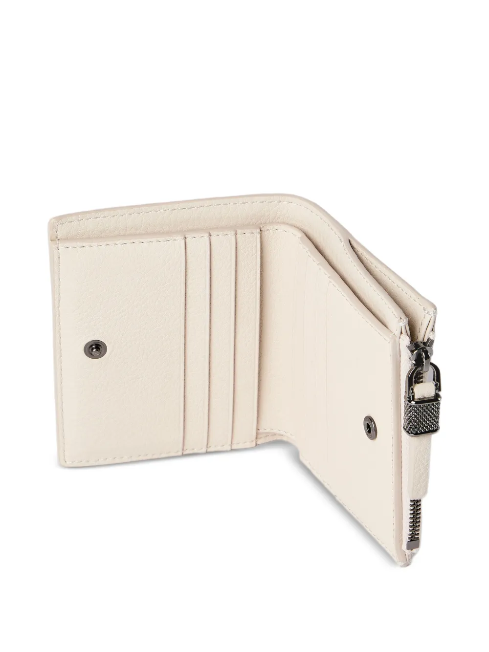 Brunello Cucinelli Portemonnee met rits en textuur Beige