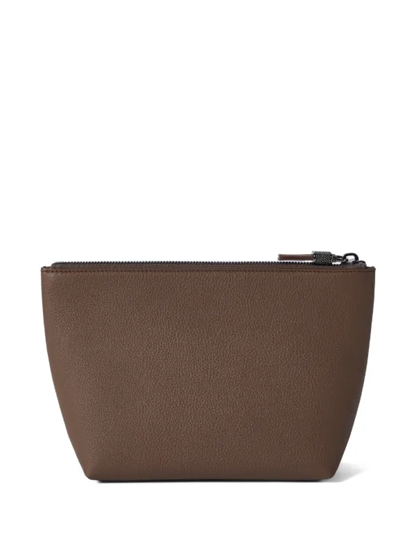 Brunello Cucinelli カーフスキンポーチ | ブラウン | FARFETCH JP