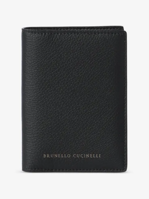 Brunello Cucinelli grained calfskin passport holder